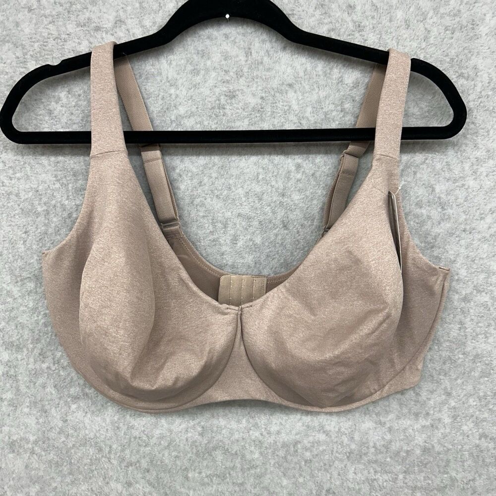 NWT Delmira 42G Bra Variegated Tan Underwire Lined Not Padded Thick Strap